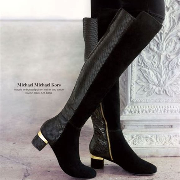 MICHAEL KORS Over-the-Knee Suede Boots - Alaysia size 5.5- medium heel - Picture 1 of 6